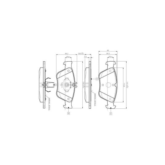 Bosch 0986Tb2033 Brake Pad Set Excl Wear Warning Contact