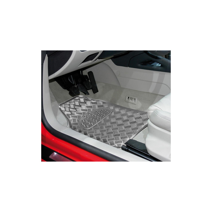 RED SIGN Universal fit 165136 Floor mat set Elastomer, Front and Rear, Quantity: 4, Chrome
