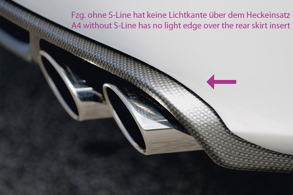 Rieger 00055512 Audi B8 B81 Rear Diffuser for Twin Tailpipe Left & Right (A4 & S4)