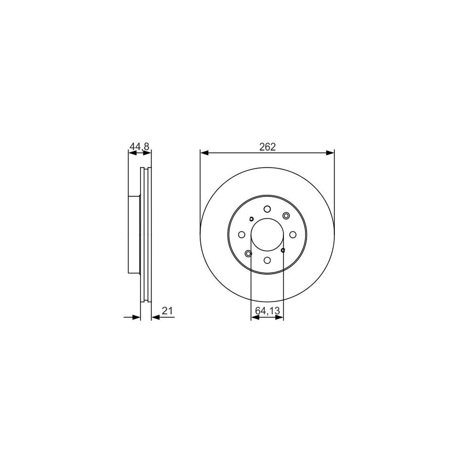 BOSCH 0 986 479 R80 Brake Disc Vented Oiled
