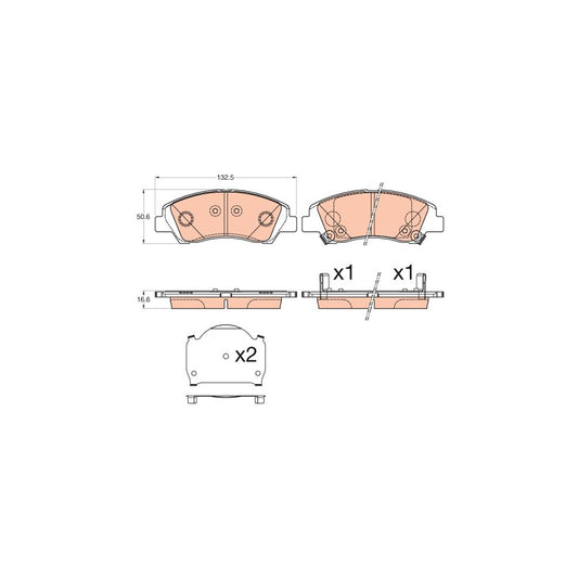 TRW Gdb3618 Brake Pad Set With Acoustic Wear Warning