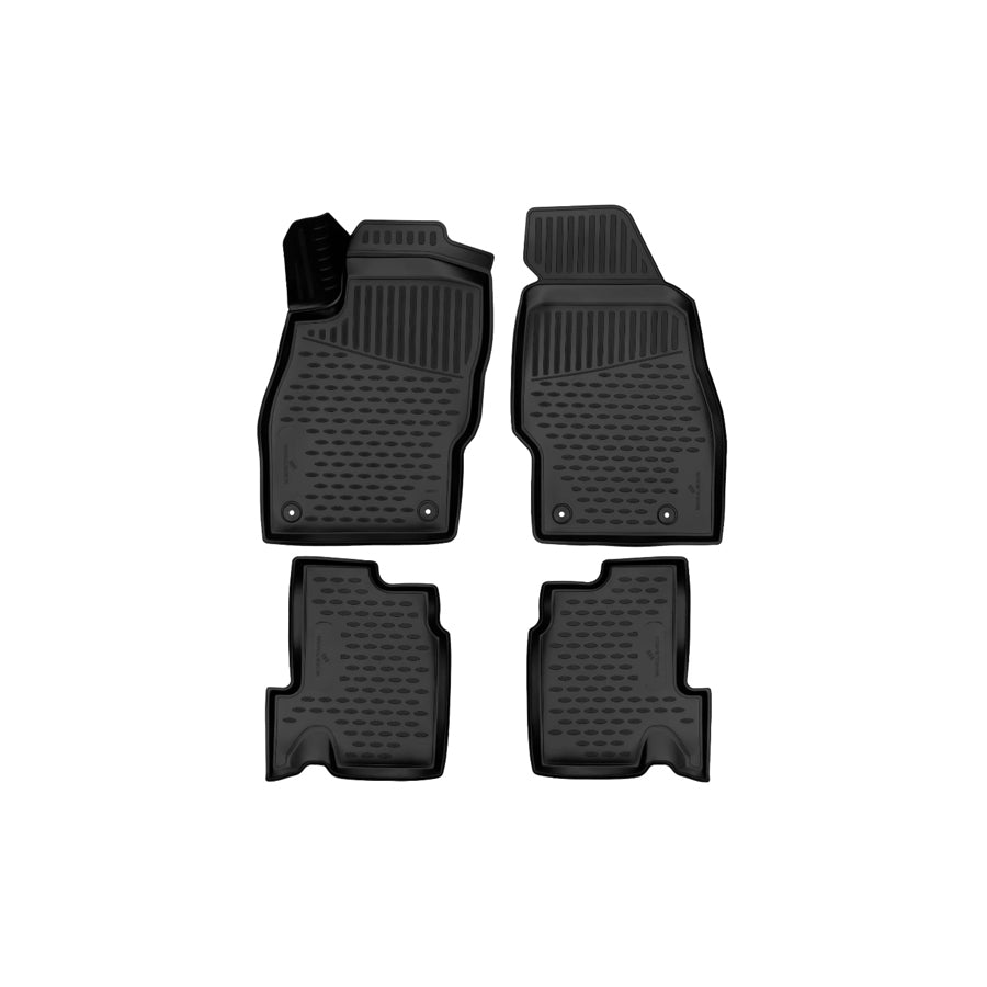 WALSER Tailored, XTR 75161 Floor mat set Elastomer, Front and Rear, Black