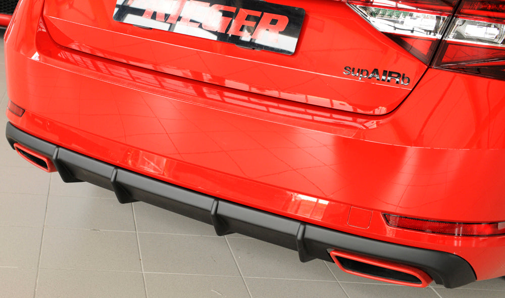 Rieger 00079044 Skoda 3T 3V Superb III Rear Diffuser -  Matte Black