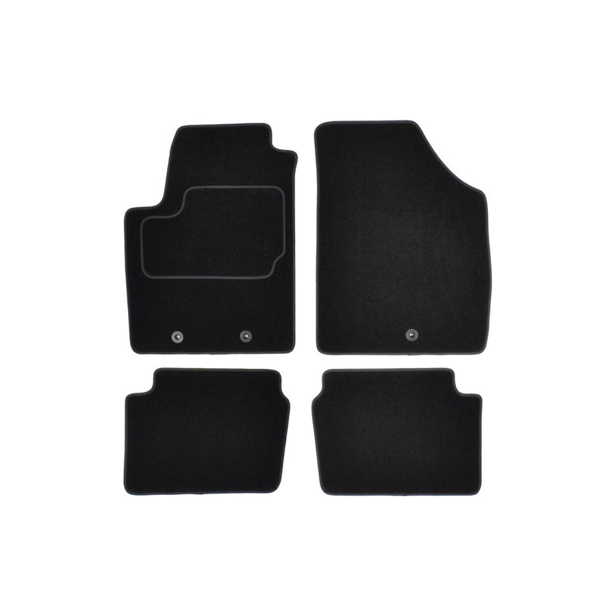 CUSTOPOL Tailored HYU50C Floor mat set for HYUNDAI i10 I (PA) Textile, Front and Rear, Quantity: 4, Black