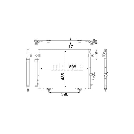 MAHLE ORIGINAL AC 475 001S Air conditioning condenser with dryer
