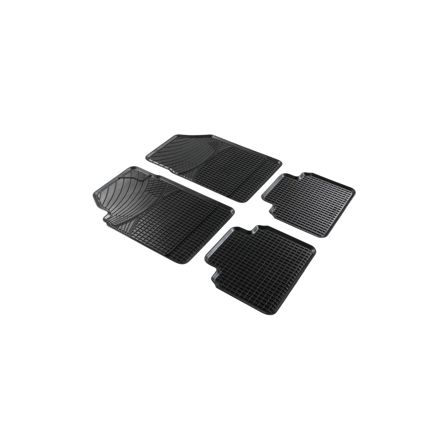 WALSER Universal fit, Perfect Fit 28010 Floor mat set Elastomer, Front and Rear, Quantity: 4, Black