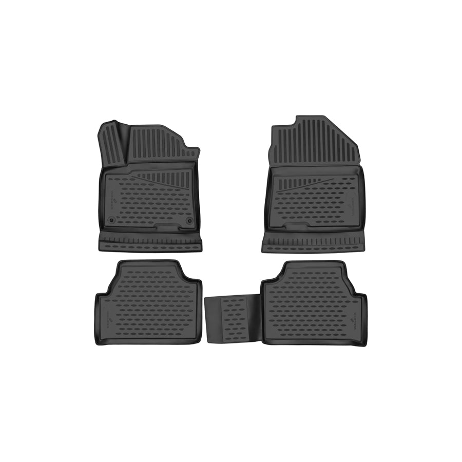 WALSER Tailored, XTR 75222 Floor mat set Elastomer, Front and Rear, Black