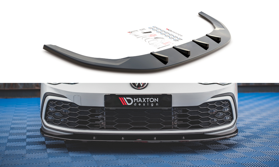 Maxton Design VW-GO-8-GTI-FD1T Front Splitter V.1 Volkswagen Golf GTI / R-Line MK8 | Duco Car Parts UK Car Parts
