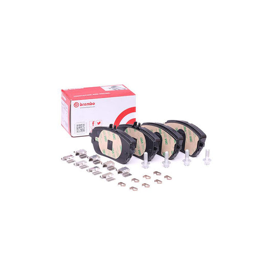 Brembo P 50 146 Brake Pad Set Prepared For Wear Indicator With Anti Squeak Plate With Brake Caliper Screws
