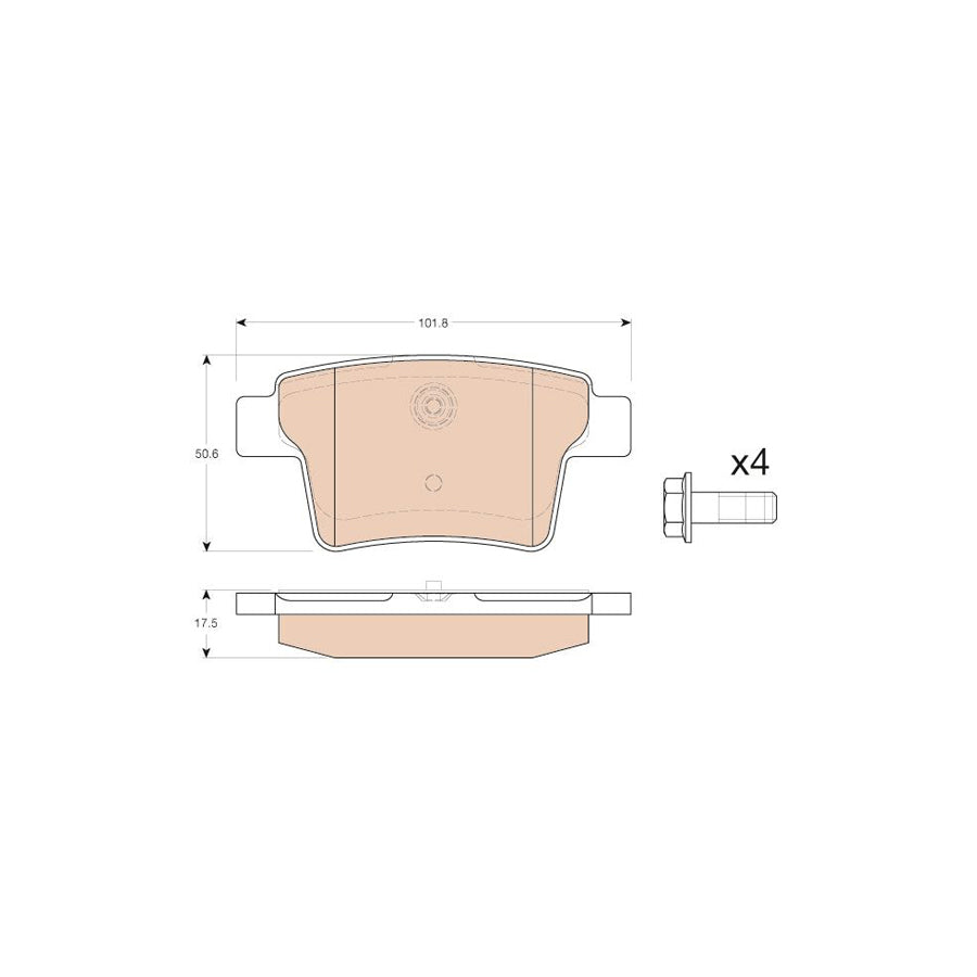 TRW Gdb1988 Brake Pad Set Not Prepared For Wear Indicator With Brake Caliper Screws With Accessories