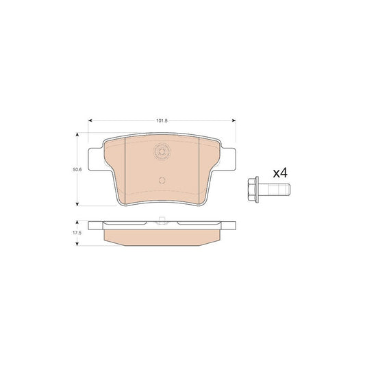 TRW Gdb1988 Brake Pad Set Not Prepared For Wear Indicator With Brake Caliper Screws With Accessories