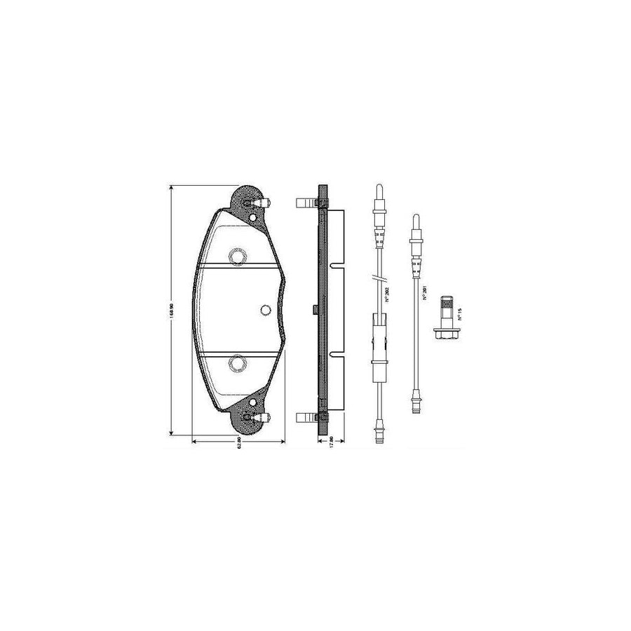 Bosch 0986Tb2398 Brake Pad Set For CITROEN C5 Incl Wear Warning Contact With Accessories