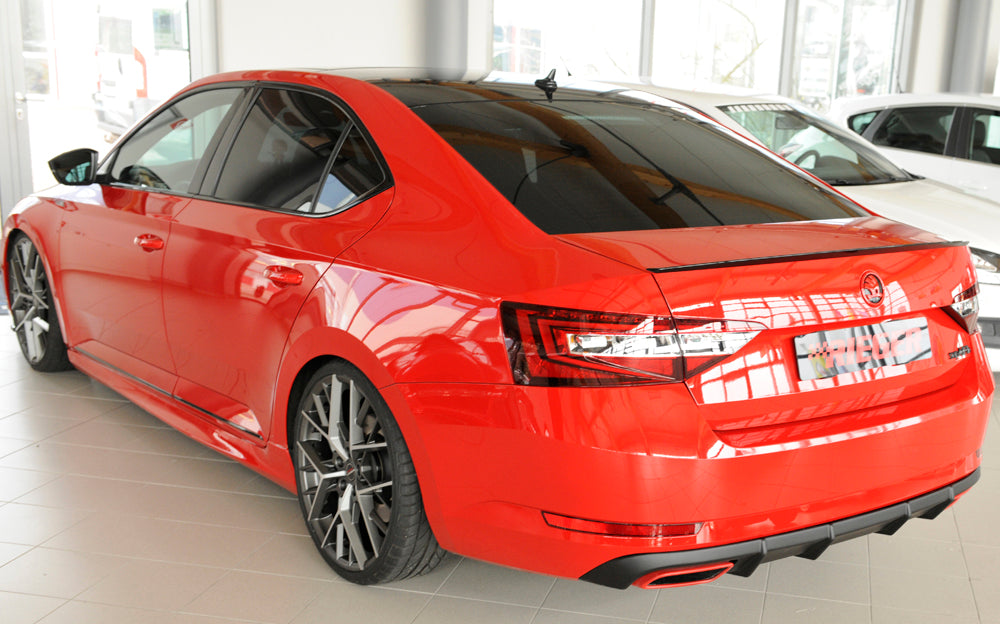 Rieger 00079043 Skoda 3T 3V Superb III Rear Diffuser -  Matte Black
