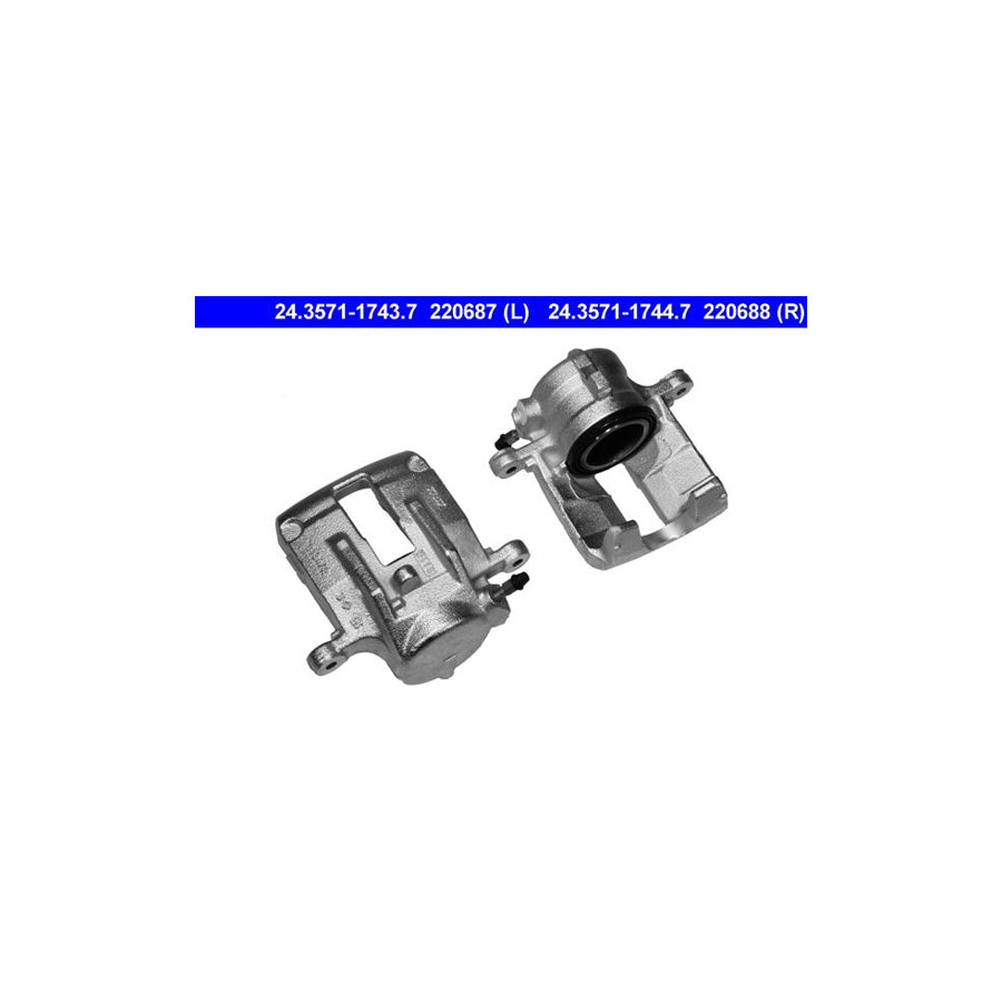 ATE 24 3571 1744 7 Brake Caliper suitable for MERCEDES BENZ Vaneo W414 without holder