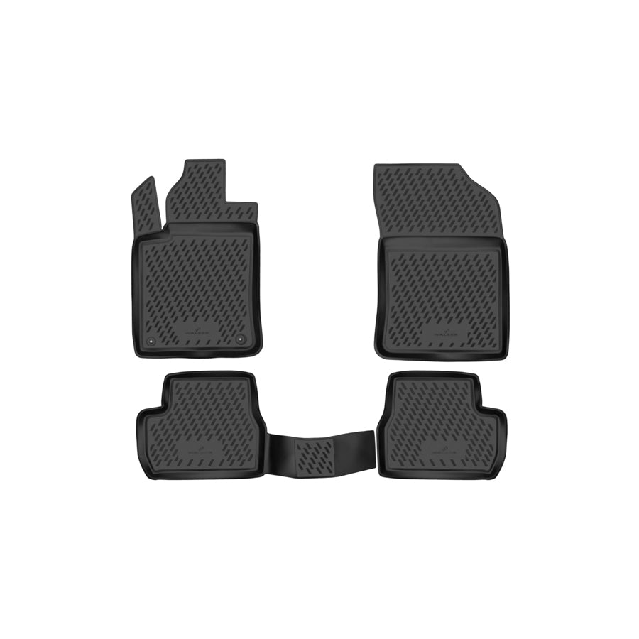 WALSER Tailored, XTR 75199 Floor mat set Elastomer, Front and Rear, Black