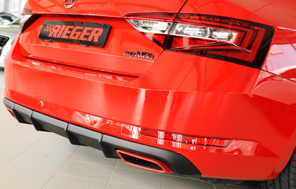 Rieger 00079043 Skoda 3T 3V Superb III Rear Diffuser -  Matte Black