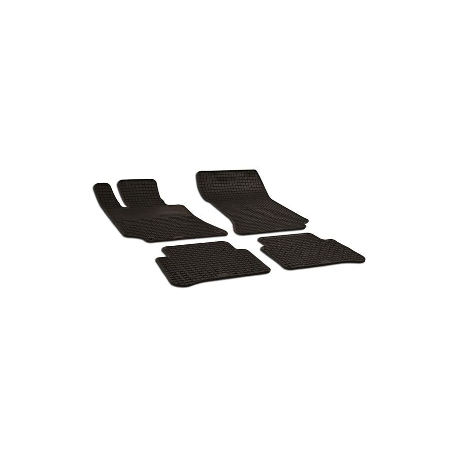 WALSER Tailored 50467 Floor mat set suitable for MERCEDES-BENZ E-Class Saloon (W212) Elastomer, Front and Rear, Quantity: 4, Black