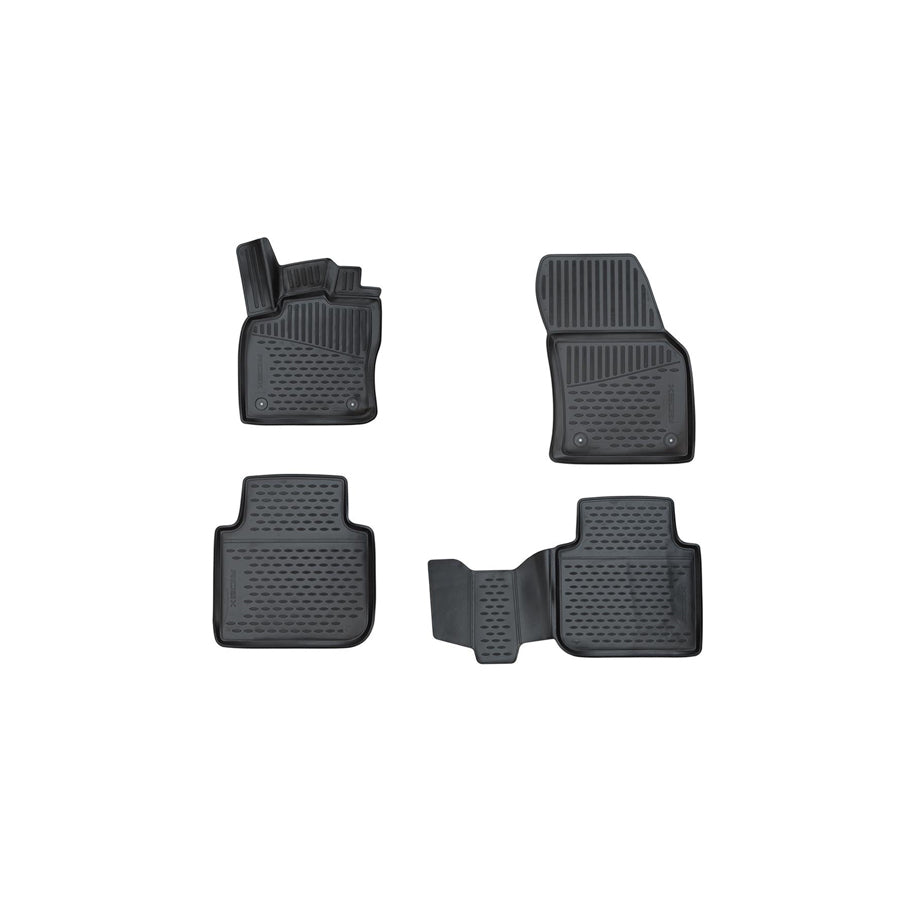 RIDEX Tailored 215A0832 Floor mat set Elastomer, Front and Rear, Quantity: 4, Black