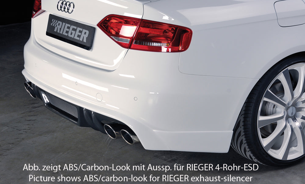 Rieger 00055515 Audi B8 B81 A4 Rear Diffuser for Tailpipe Left -  Matte Black