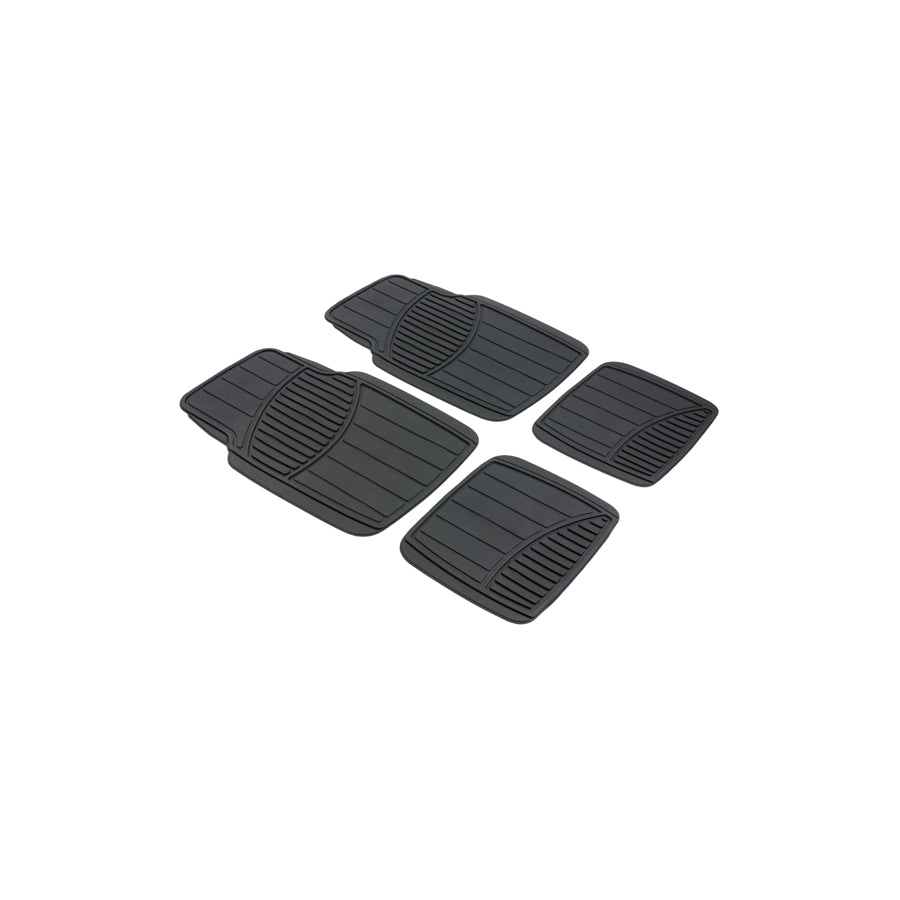 WALSER Universal fit, Straightline 28002 Floor mat set PVC, Front and Rear, Quantity: 4, Black