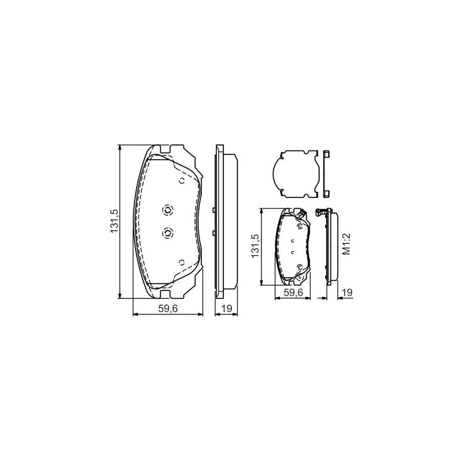 Bosch 0986Tb3168 Brake Pad Set With Acoustic Wear Warning With Integrated Wear Warning Contact