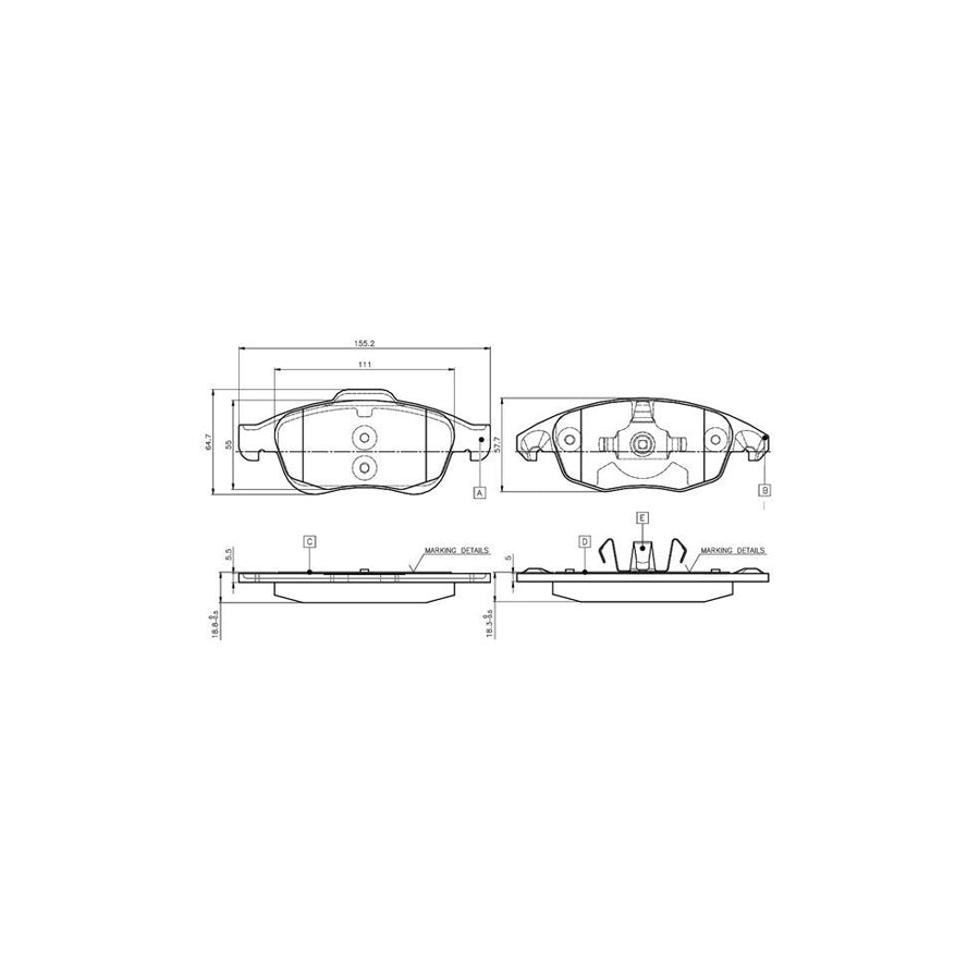 Bosch 0986Tb2949 Brake Pad Set Excl Wear Warning Contact With Accessories