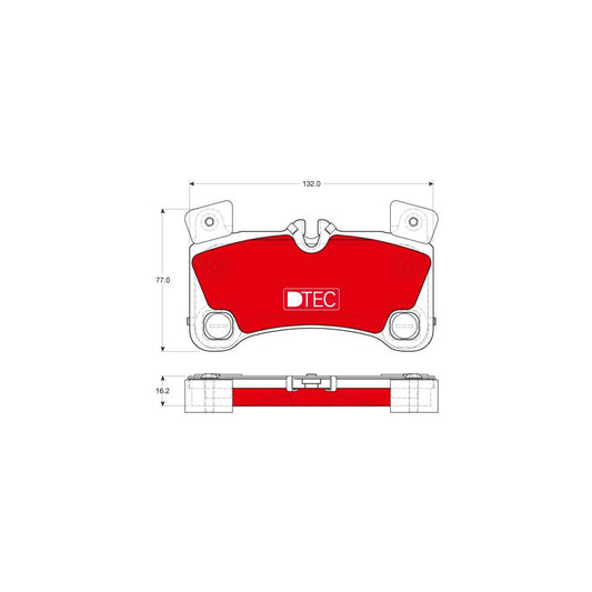 TRW Dtec Cotec Gdb1775Dte Brake Pad Set Prepared For Wear Indicator