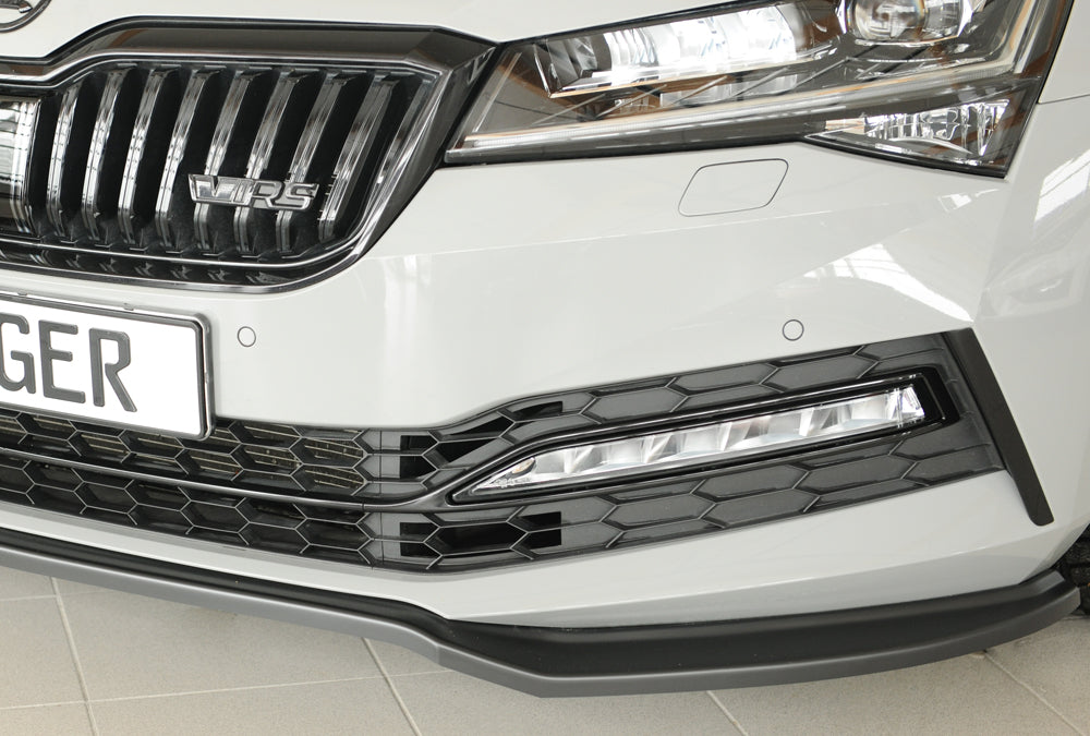 Rieger 00079047 Skoda 3T 3V Superb III Front Splitter -  Matte Black