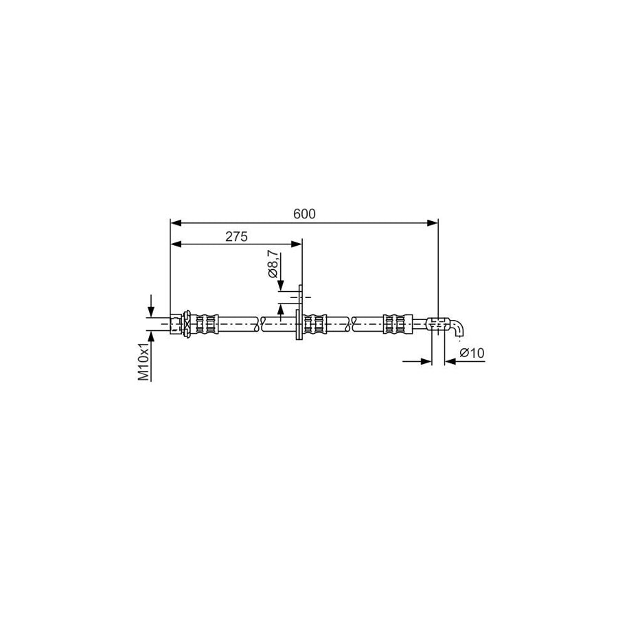 BOSCH 1 987 476 229 Brake Hose 588Mm M10X1 