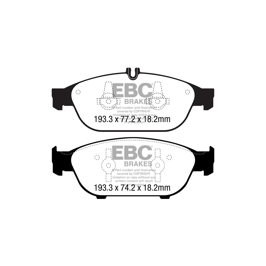 EBC Mercedes-Benz W/S212 A/C207 E500 Redstuff Sport Front Brake Pads - ATE Caliper (Pair)