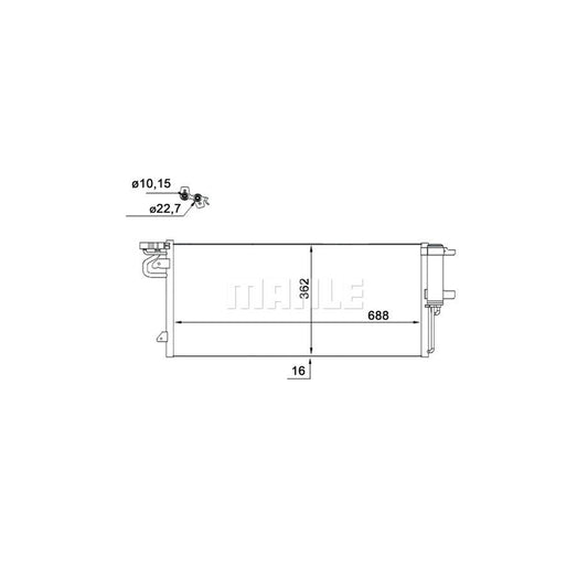 MAHLE ORIGINAL AC 103 000S Air conditioning condenser with dryer, without pressure switch