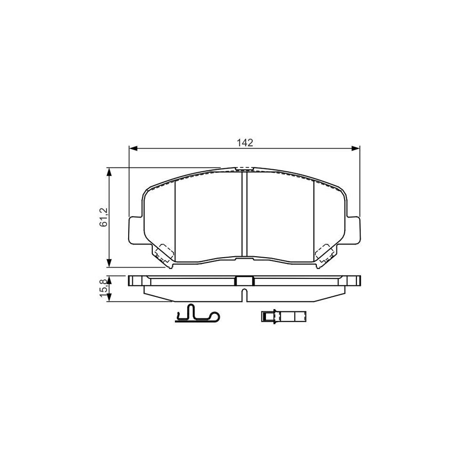 Bosch 0986Tb3222 Brake Pad Set Incl Wear Warning Contact