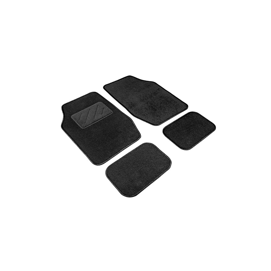 WALSER Smart 14591 Floor mat set Polyester, Front and Rear, Black
