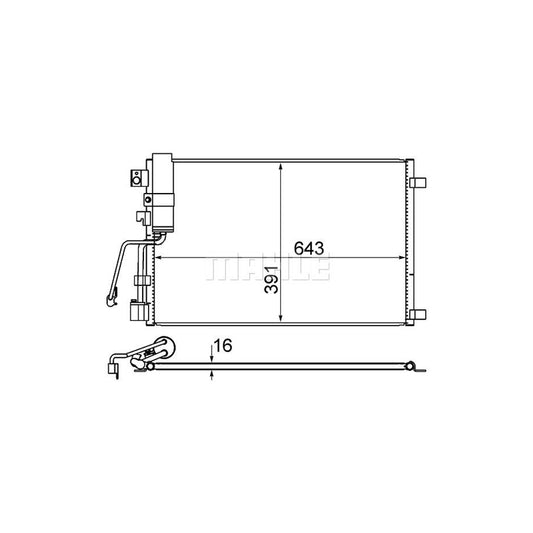 MAHLE ORIGINAL AC 605 000S Air conditioning condenser for NISSAN QASHQAI with dryer
