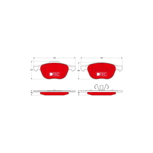 TRW Dtec Cotec Gdb1583Dte Brake Pad Set Not Prepared For Wear Indicator