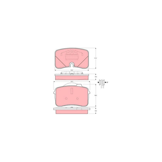 TRW Gdb961 Brake Pad Set Prepared For Wear Indicator