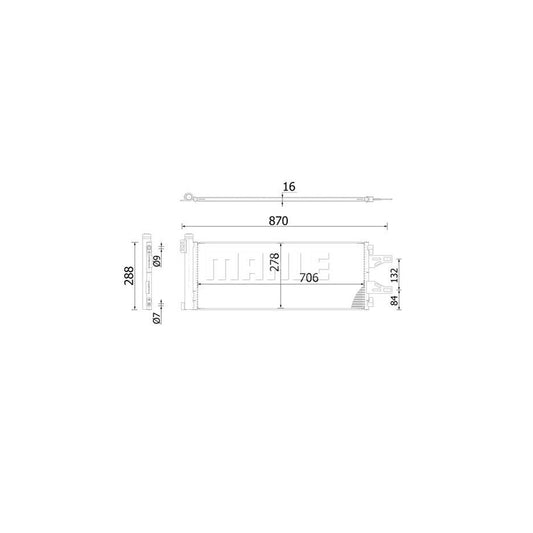 MAHLE ORIGINAL AC 368 000S Air conditioning condenser with dryer