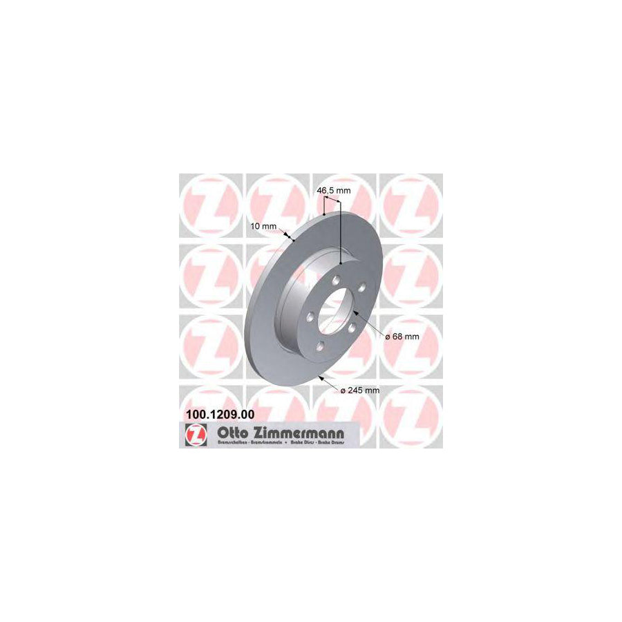 ZIMmERMANN 100 1209 00 Brake Disc Solid