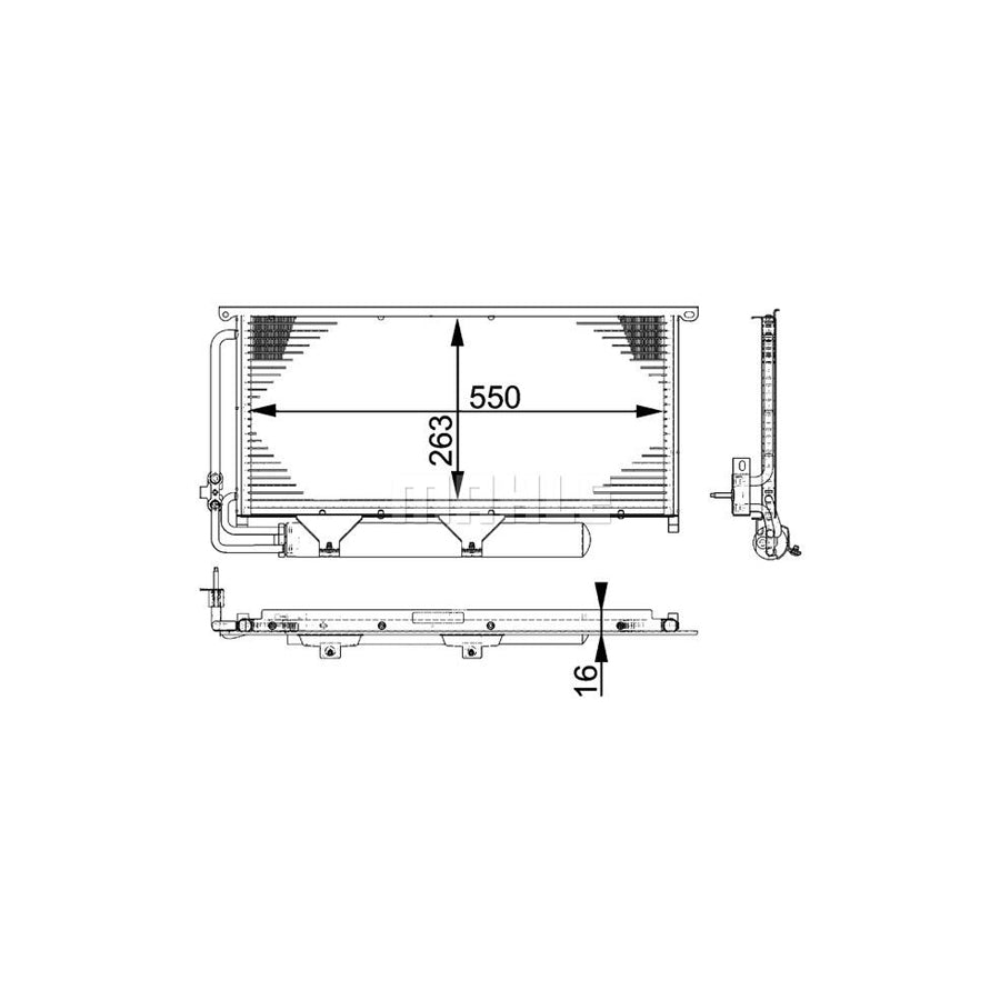 MAHLE ORIGINAL AC 663 000P Air conditioning condenser for SMART ROADSTER with dryer