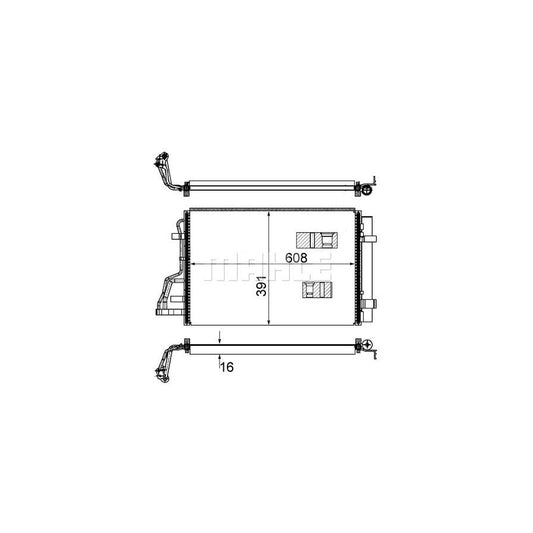 MAHLE ORIGINAL AC 697 000S Air conditioning condenser with dryer