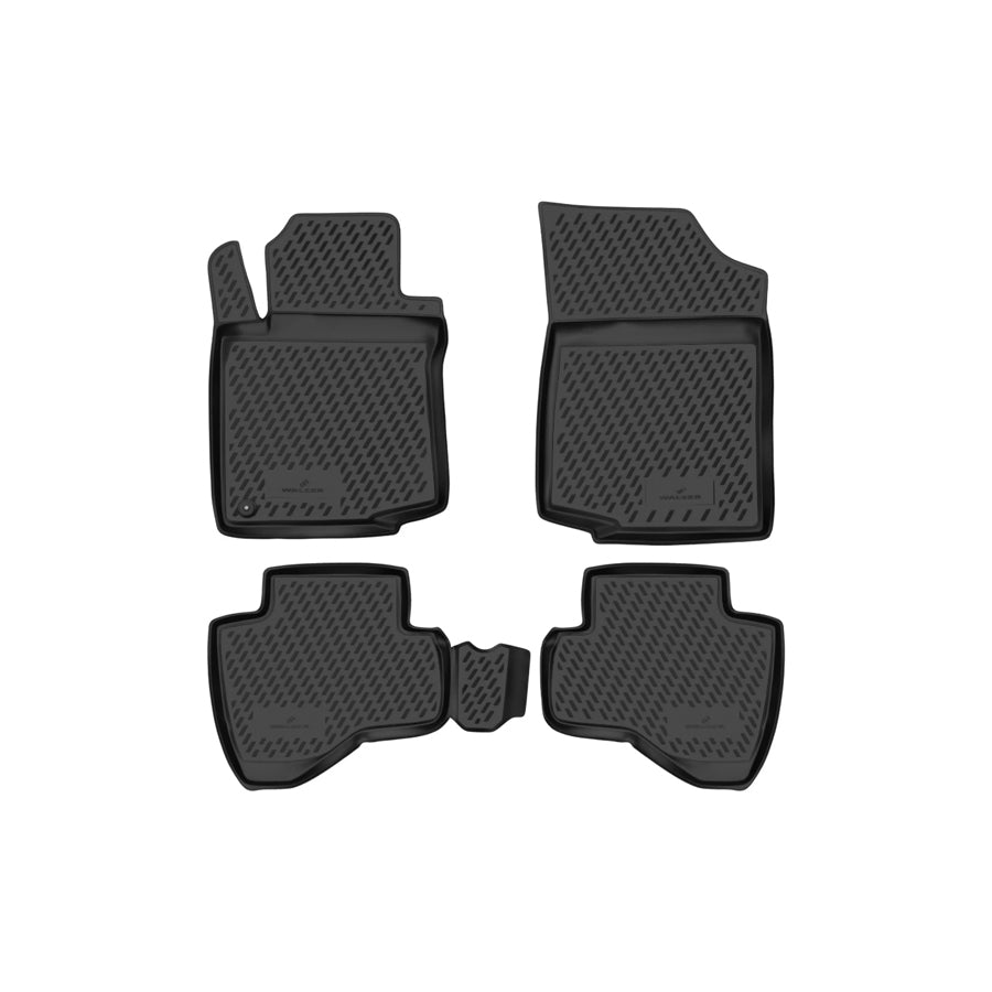 WALSER Tailored, XTR 75198 Floor mat set Elastomer, Front and Rear, Black