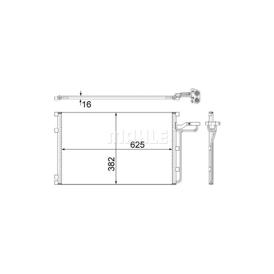 MAHLE ORIGINAL AC 551 001S Air conditioning condenser without dryer