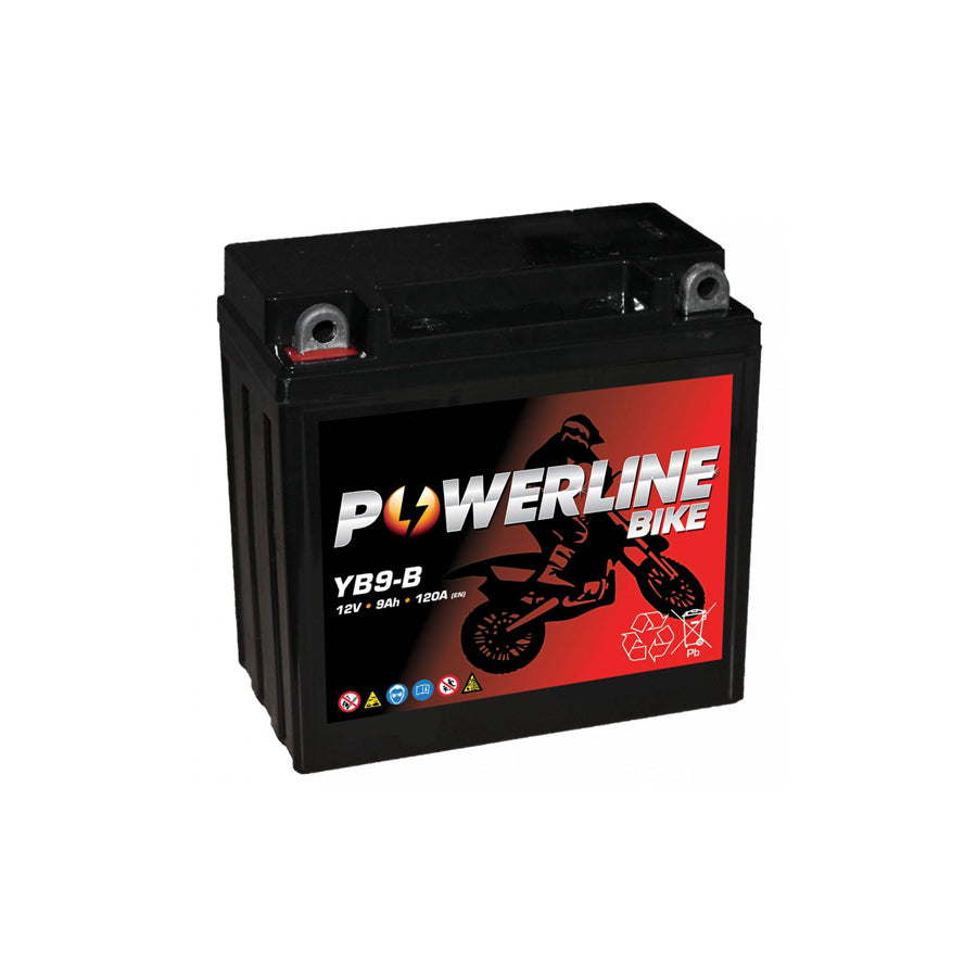 Powerline YB9-B AGM Motorcycle Battery 12V 9Ah YB9BAGM