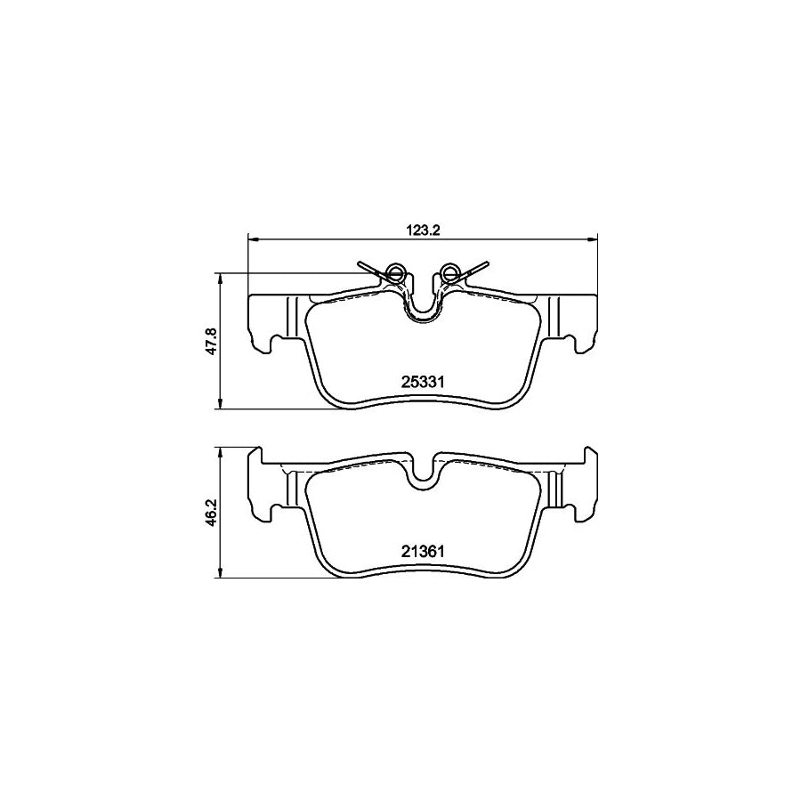 Hella 8DB 355 021 681 Brake Pad Set Prepared For Wear Indicator