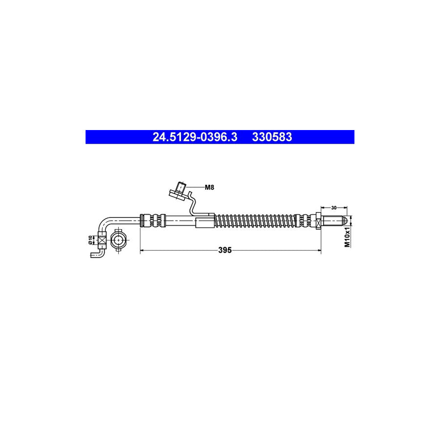 ATE 24 5129 0396 3 Brake Hose 395Mm