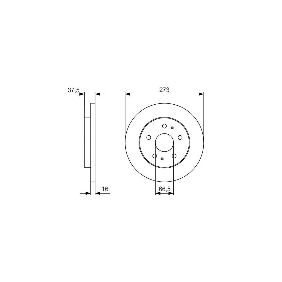 BOSCH 0 986 479 R02 Brake Disc Solid Oiled