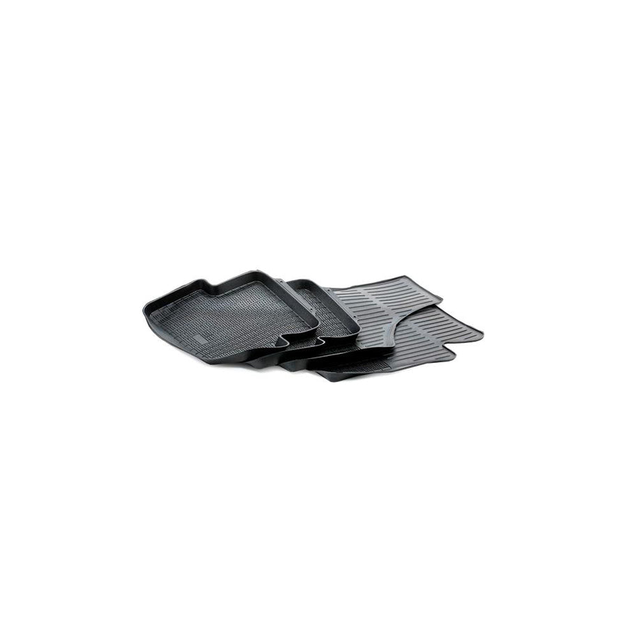 POLGUM Tailored PK08C Floor mat set Elastomer, Front and Rear, Quantity: 4, Black