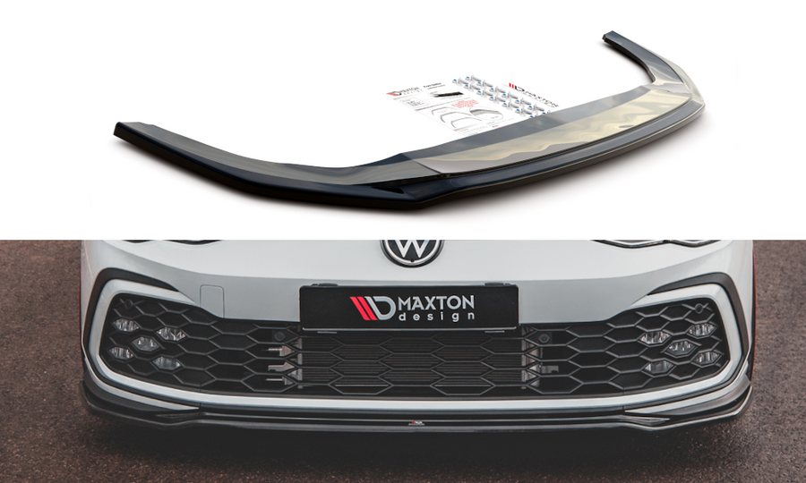Maxton Design VW-GO-8-GTI-FD4T Front Splitter V.4 Volkswagen Golf GTI / R-Line MK8 | Duco Car Parts UK Car Parts