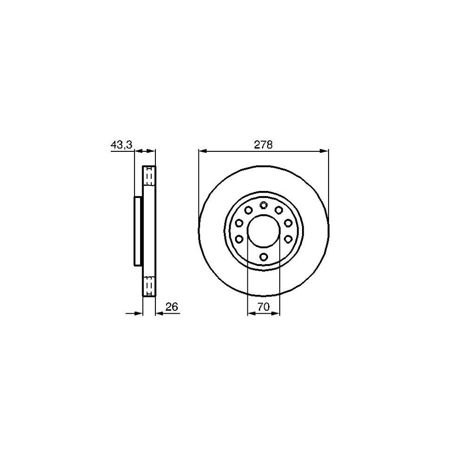 BOSCH 0 986 479 262 Brake Disc Vented Oiled Alloyed High carbon