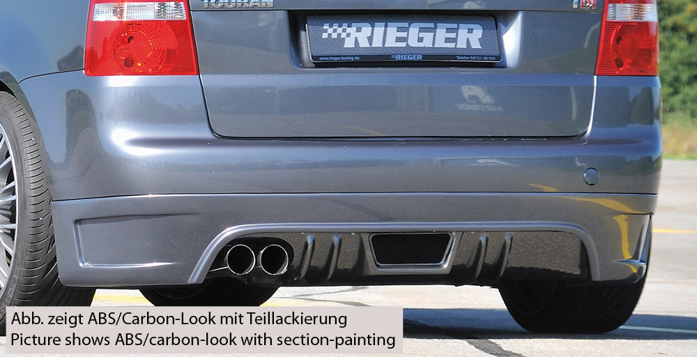 Rieger 00059211 VW 1T Touran Rear Diffuser - Carbon-Look